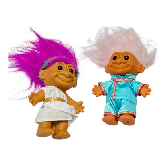 Russ Troll Doll Lot 4  Greek China Excercise Boxer 5 inch Vintage 1990s - Picture 4 of 12